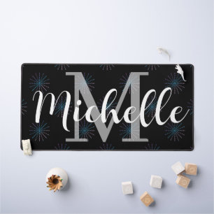 Personalised Name & Initial Starburst Pattern Desk Mat