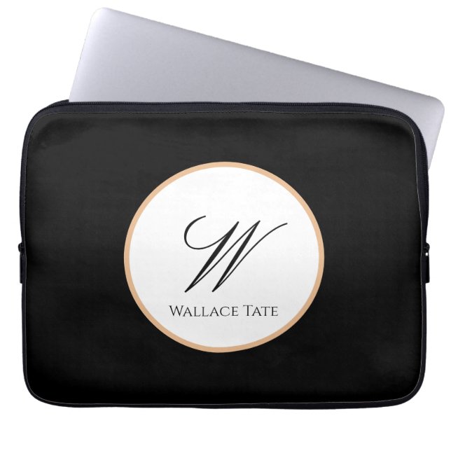 Personalised Name & Initial Tech Gift Laptop Sleeve (Front)