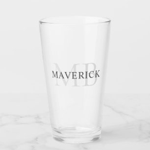 Personalised Name & Initials Monogram Beer Glass
