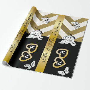 Personalised Name & Initials Wedding/Anniversary Wrapping Paper