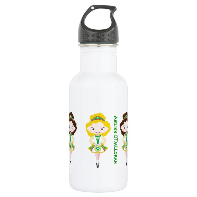 Personalised name irish dancer dancing troupe 532 ml water bottle (Front)
