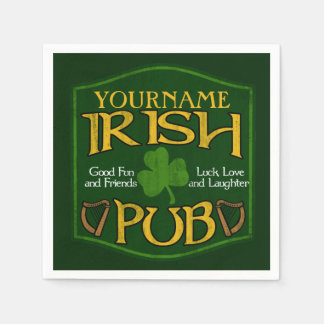 Personalised Name Irish Pub Paper Napkins