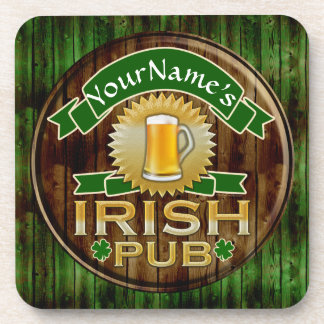 Personalised Name Irish Pub Sign St. Patrick's Day Coaster