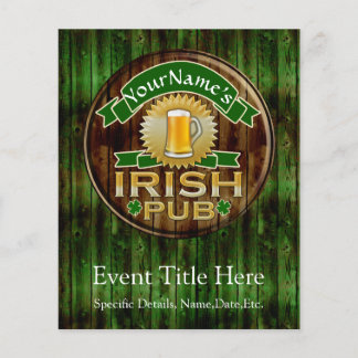 Personalised Name Irish Pub Sign St. Patrick's Day Flyer