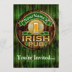 Personalised Name Irish Pub Sign St. Patrick's Day Invitation