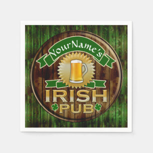 Personalised Name Irish Pub Sign St. Patrick's Day Napkin