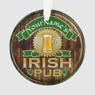 Personalised Name Irish Pub Sign St. Patrick's Day Ornament