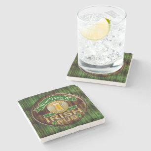 Personalised Name Irish Pub Sign St. Patrick's Day Stone Coaster