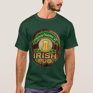 Personalised Name Irish Pub Sign St. Patrick's Day T-Shirt