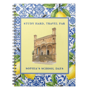 Personalised Name Italian Aesthetic Sicilian Lemon Notebook
