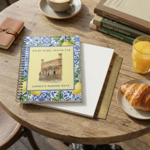 Personalised Name Italian Aesthetic Sicilian Lemon Notebook