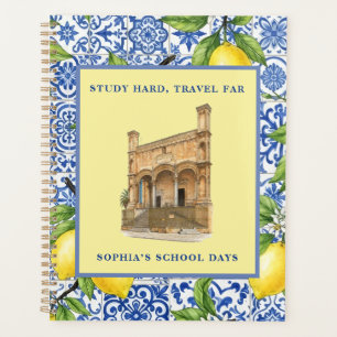 Personalised Name Italian Aesthetic Sicilian Lemon Planner