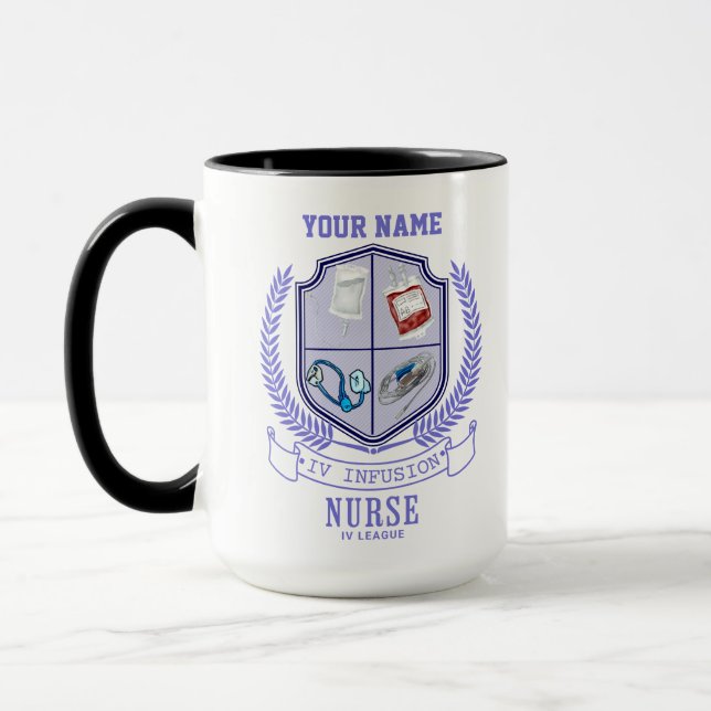Personalised Name IV League Infusion Nurse  Mug (Left)