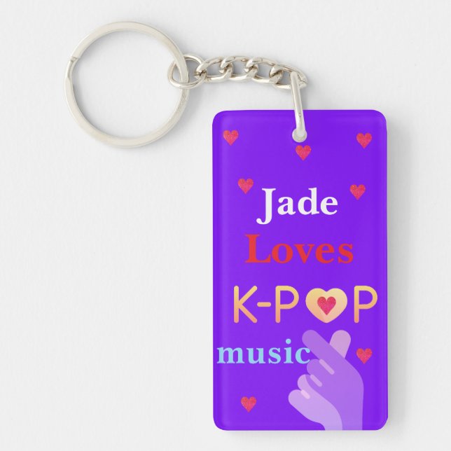  Personalised name K-pop Key Ring (Front)