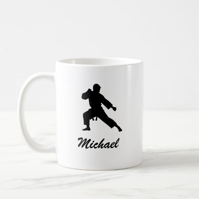 Personalised Name Karate / Taekwondo / judo Coffee Mug (Left)
