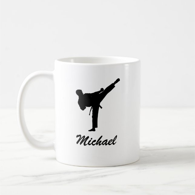 Personalised Name Karate / Taekwondo / judo Coffee Mug (Left)
