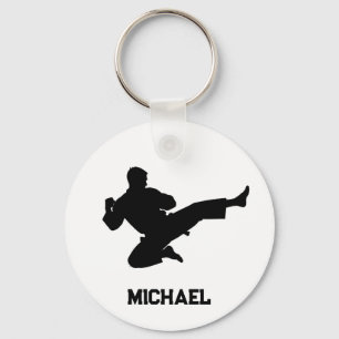Personalised Name Karate / Taekwondo / judo Key Ring