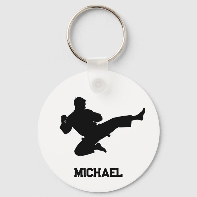 Personalised Name Karate / Taekwondo / judo Key Ring (Back)