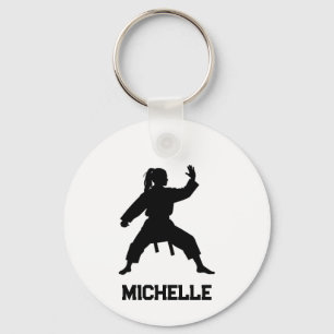 Personalised Name Karate / Taekwondo / judo Key Ring