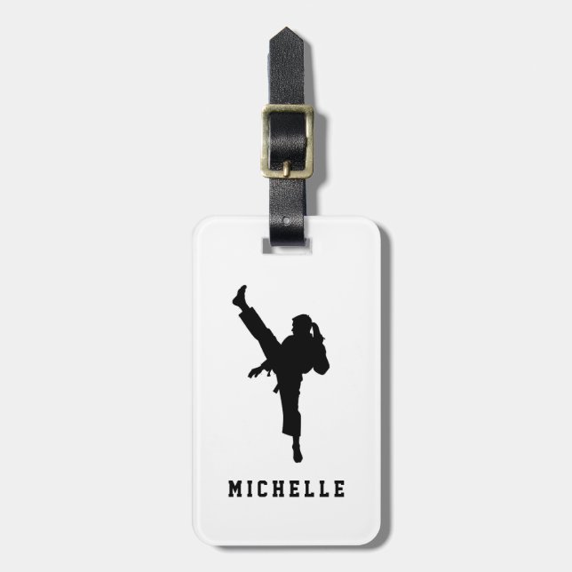 Personalised Name Karate / Taekwondo / judo Luggage Tag (Front Vertical)