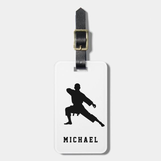 Personalised Name Karate / Taekwondo / judo Luggage Tag (Front Vertical)