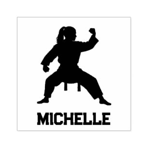 Personalised Name Karate / Taekwondo / judo Rubber Stamp