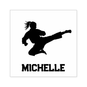 Personalised Name Karate / Taekwondo / judo Rubber Stamp