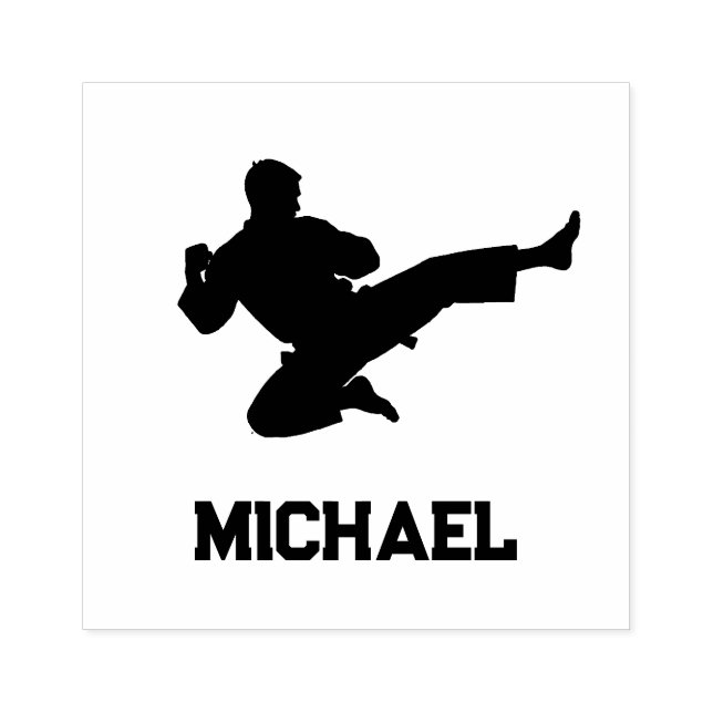 Personalised Name Karate / Taekwondo / judo     Rubber Stamp (Imprint)