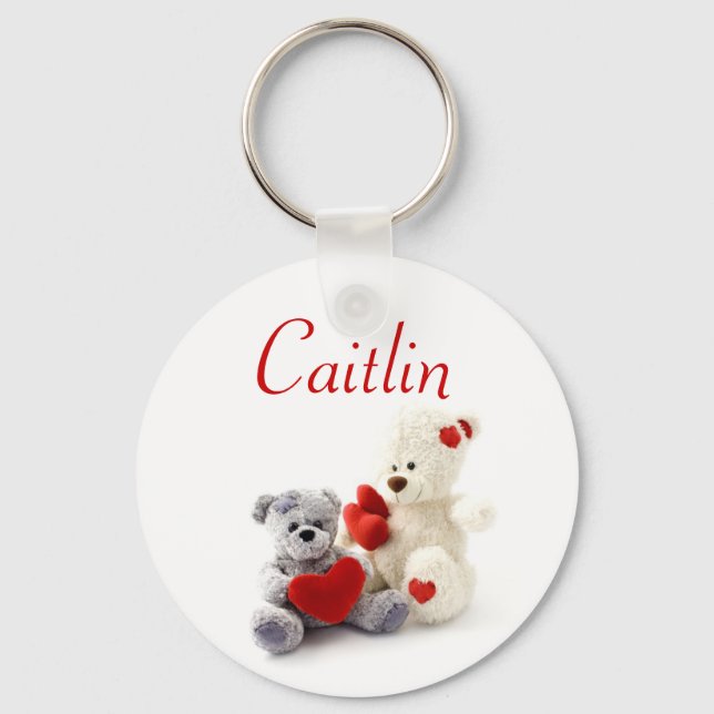 Personalised Name Keyring - Teddy Bears (Front)