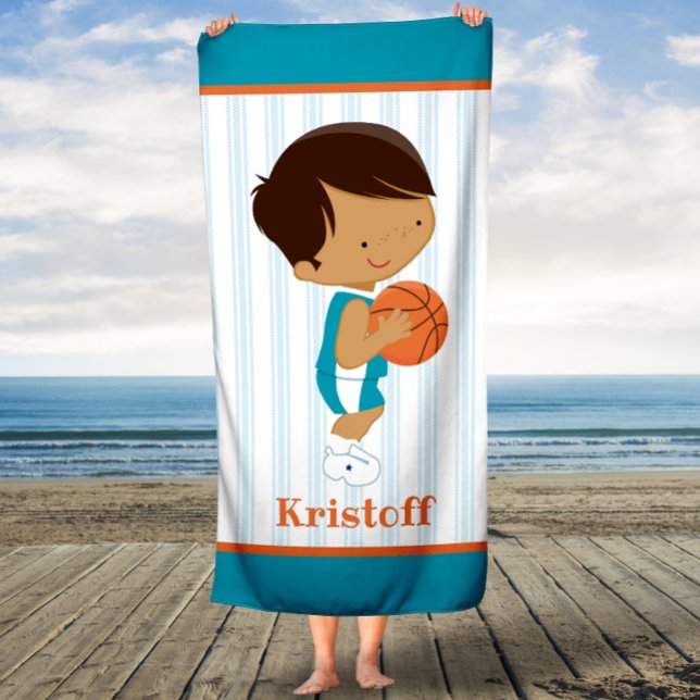 Personalised Name Kids Basketball Bath Towel (Creator Uploaded)