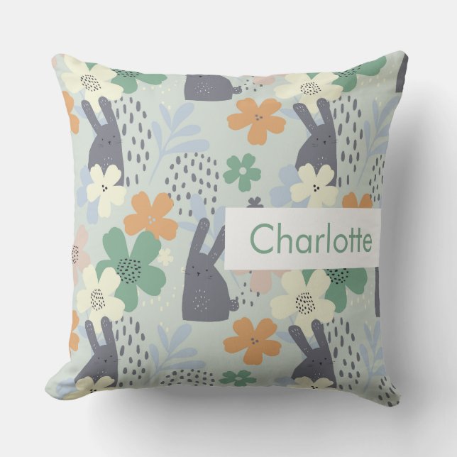 Personalised Name Kids Cute Pattern Cushion (Front)