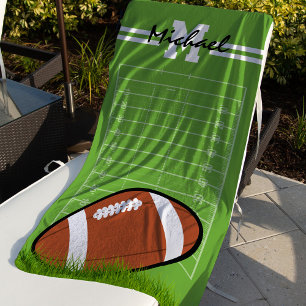 Personalised Name Kids Football Beach Towel