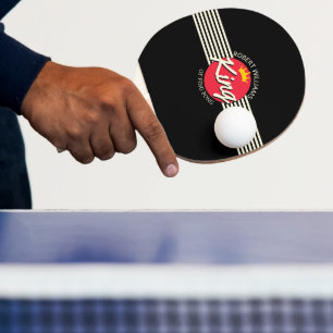 Personalised Name King Of Ping pong Red Circle Paddle