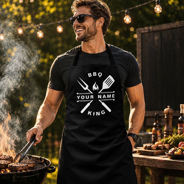 Personalised Name King Of The BBQ Dad Apron (Creator Uploaded)