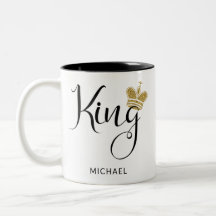 Personalised Name King with Gold Glitter Crown