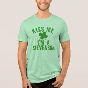 Personalised Name Kiss Me St Patrick's Day Women's Tri-Blend Shirt