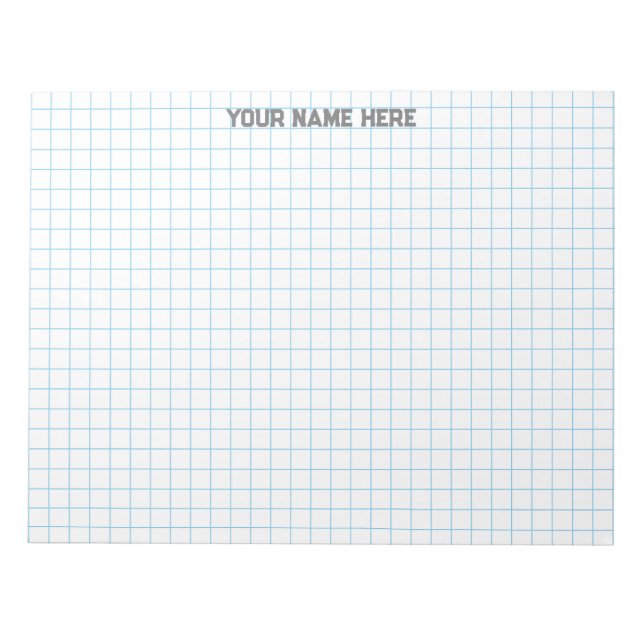 Personalised Name Large Graph Paper Notepad (Front)