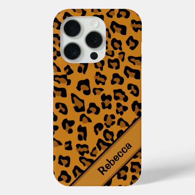 Personalised name  Leopard Print Pattern V2 Case-Mate iPhone Case (Back)