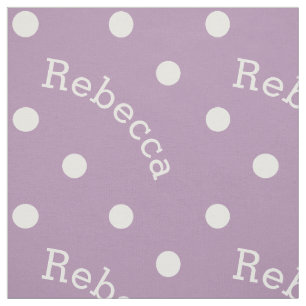 Personalised Name Lilac Lavender Purple Polka Dot Fabric