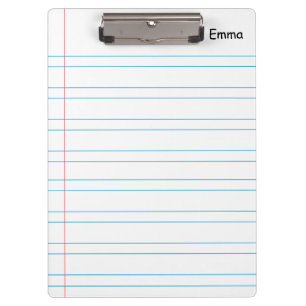 Personalised Name Lined Notebook Paper Clipboard