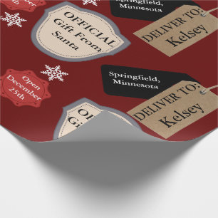Personalised Name & Location Official Santa Wrapping Paper
