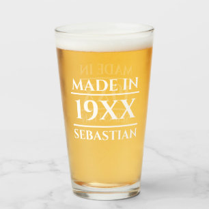 Personalised Name Made in Year Glass