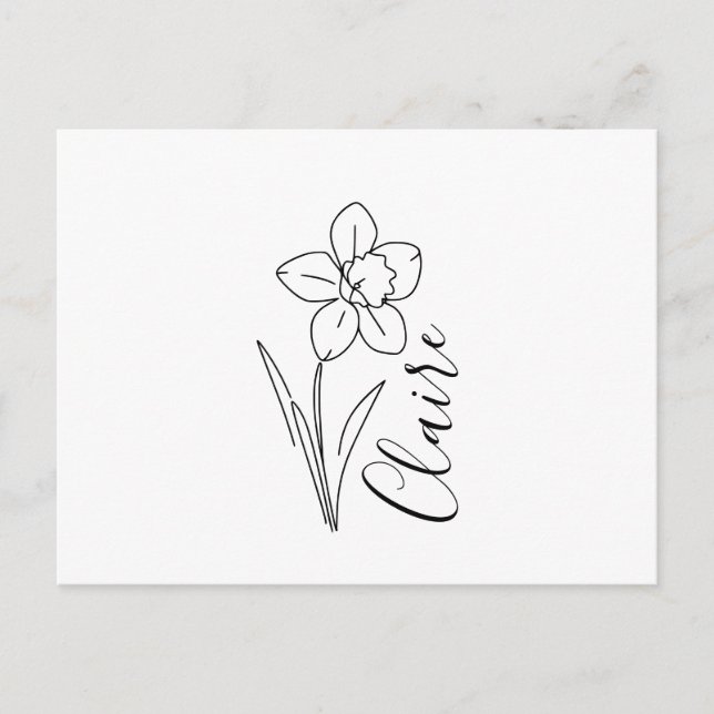 Personalised name March daffodil Birth Flower Holiday Postcard (Front)