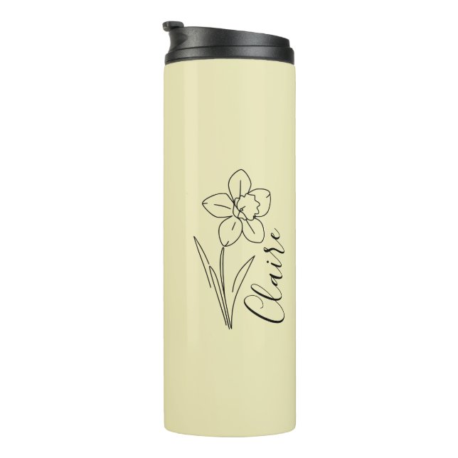 Personalised name March daffodil Birth Flower Thermal Tumbler (Rotated Right)