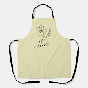 Personalised name March jonquil Birth Flower Apron
