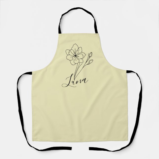 Personalised name March jonquil Birth Flower Apron (Front)