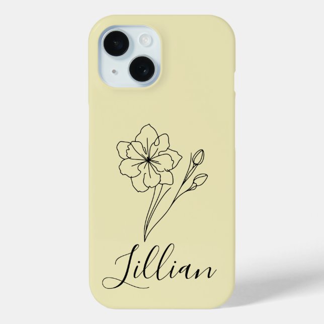 Personalised name March jonquil Birth Flower Case-Mate iPhone Case (Back)
