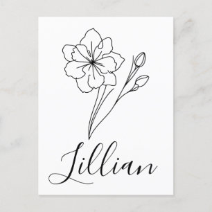 Personalised name March jonquil Birth Flower Postcard