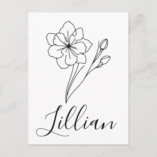 Personalised name March jonquil Birth Flower Postcard (Front)