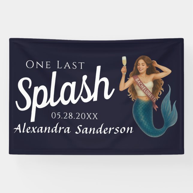 Personalised  Name Mermaid Bachelorette  Banner (Horizontal)